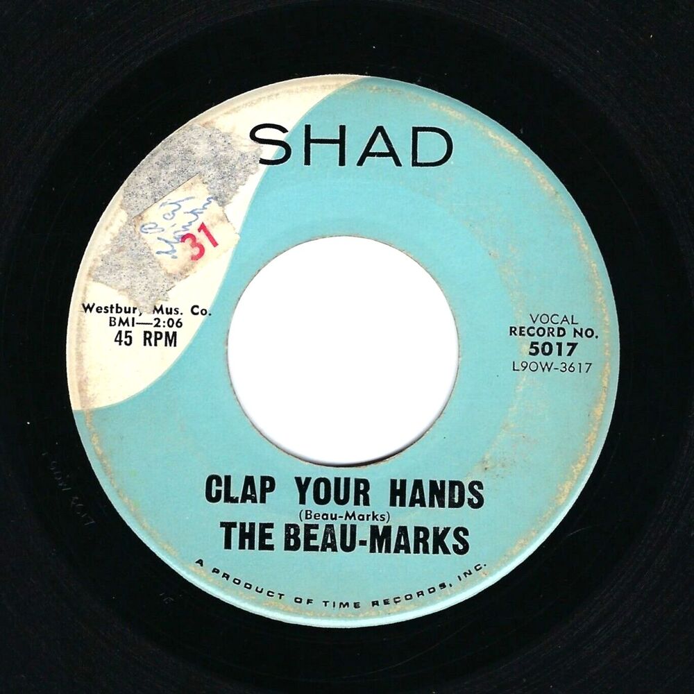 The Beau-Marks 45 RPM "Clap Your Hands / Daddy Said" VG- Shad Records '60